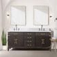 Lexora Home Laurel 72" Double Bathroom Vanity in Brown Oak with White Carrara Marble Top and Rectangular Sinks, , large