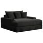 Furniture of America Tavedestrand Oversized Chaise Lounger with Cupholders and USB Ports in Black, , large