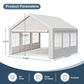 HOMLUX 10" x 20" Outdoor Canopy Gazebo for Party and Carport in White, , large