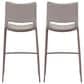 Zuo Modern Ace Bar Stool in Gray and Dark Brown (Set of 2), , large