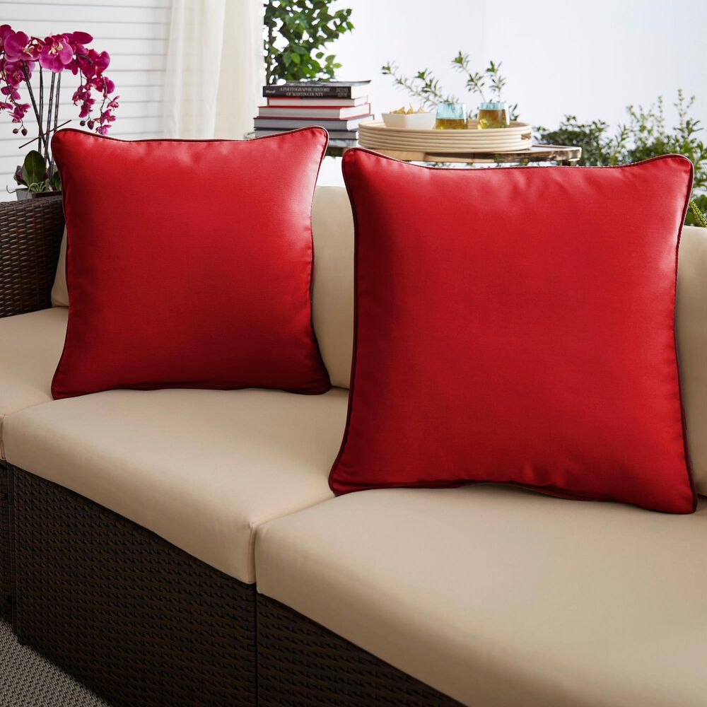 Sorra Home Sunbrella 20" Pillow in Canvas Jockey Red (Set of 2), , large