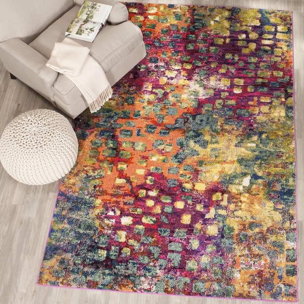 Safavieh Monaco MNC225D-5 5"1" x 7"7" Pink/Multi Area Rug, , large