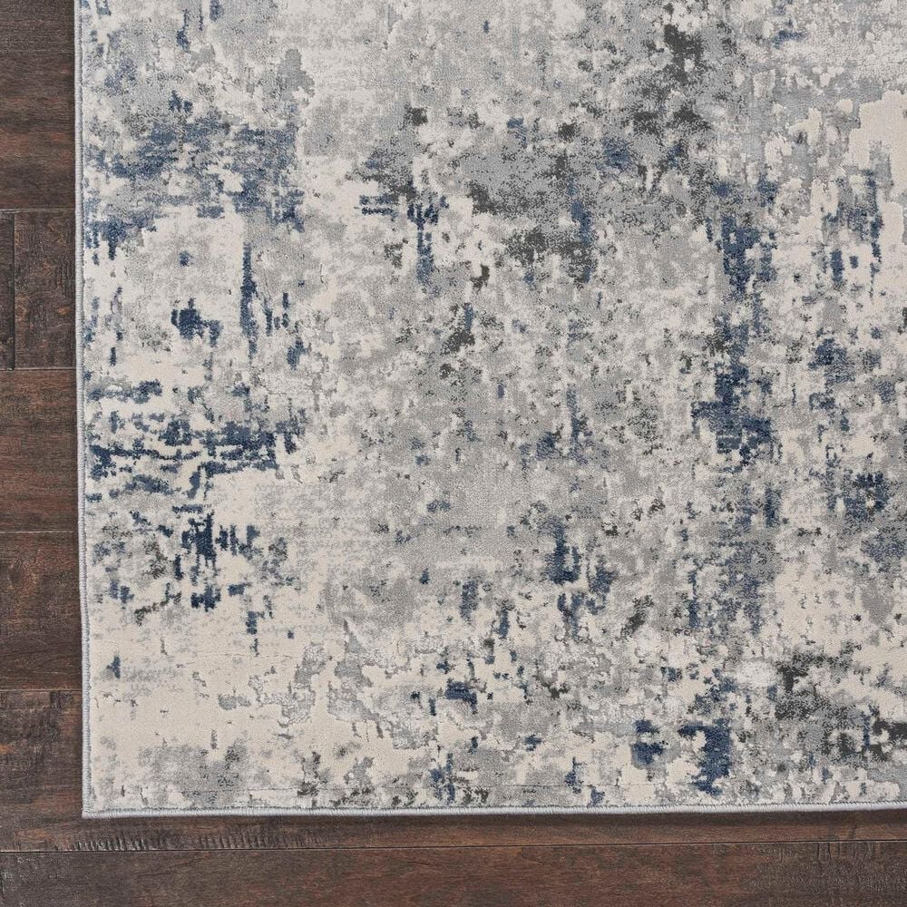 Nourison Rustic Textures Ivory, Grey and Blue 3'11" x 5'11" Area Rug, , large