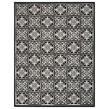 Nourison Aloha 5"3" x 7"5" Black White Indoor/Outdoor Area Rug, , large