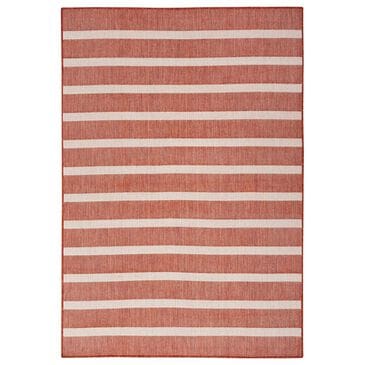 Nourison Positano POS03 Terracotta and Ivory 6" x 9" Indoor/Outdoor Area Rug, , large