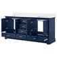 Lexora Home Dukes 72" Double Bathroom Vanity in Navy Blue with 2 cm White Cultured Marble Top and Rectangular Sinks, , large