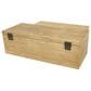 Maple and Jade 2-Piece Carved Linear Decorative Box Set in Light Brown, , large