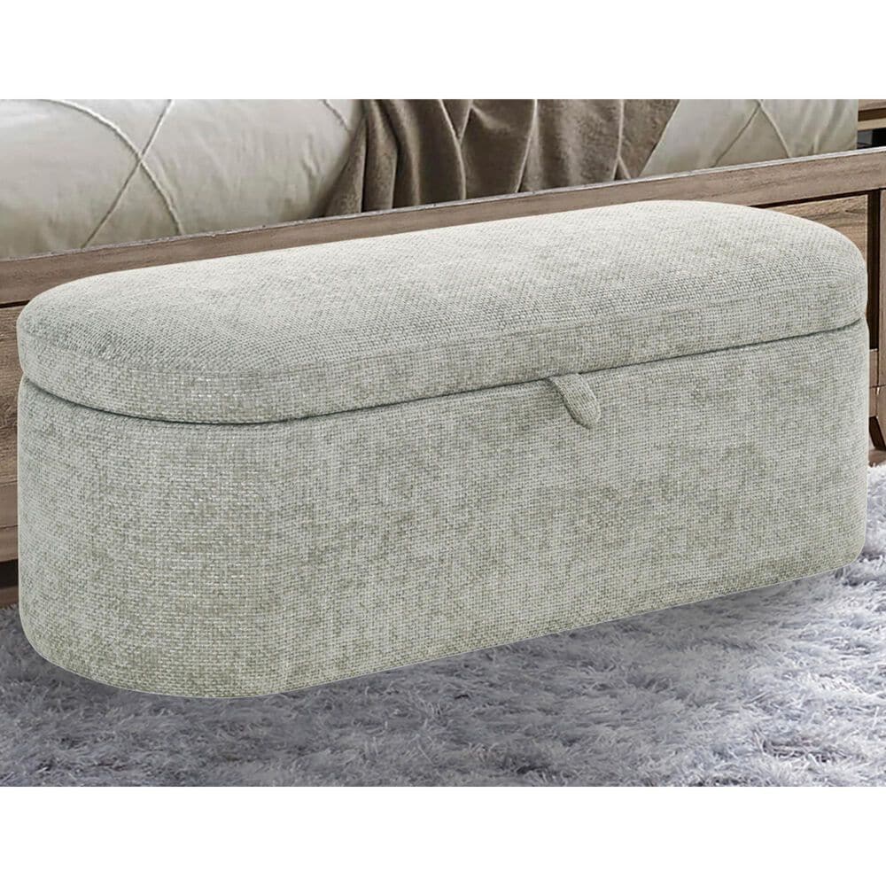 Crown Mark Philipa Storage Bench in Light Grey, , large