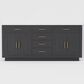 Lexora Home Abbey 72" Double Bathroom Vanity in Black Oak with 2 cm White Cultured Marble Top and Rectangular Sinks, , large
