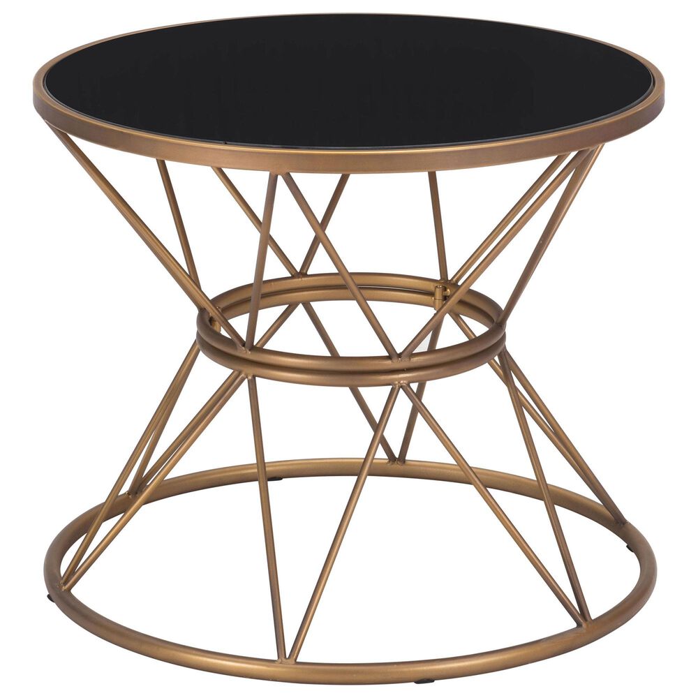 Zuo Modern Samuel Side Table in Black and Gold, , large
