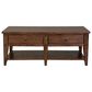 Belle Furnishings Lake House 2-Drawer Cocktail Table in Rustic Brown Oak, , large