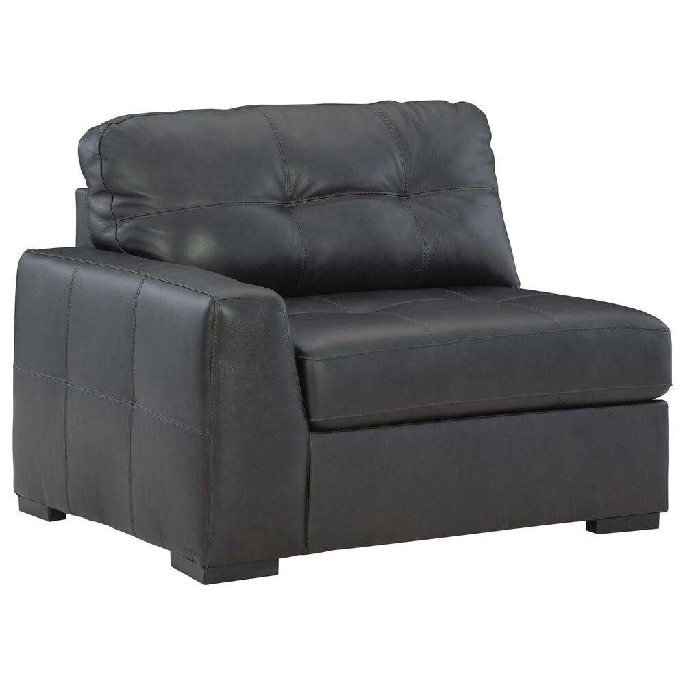 Ashley Brindley Pier 5-Piece Stationary Symmetrical Leather Sectional in Fog, , large