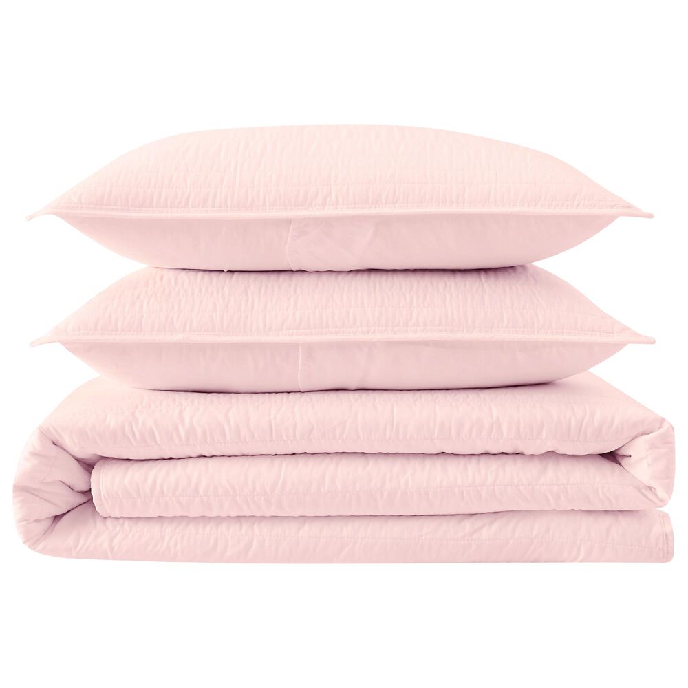 Pem America Truly Calm Antimicrobial 3-Piece King Quilt Set in Blush, , large