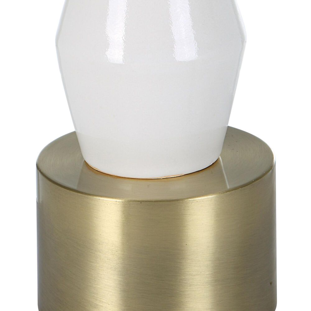 Uttermost Architect Table Lamp in White and Antique Brushed Brass, , large