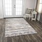 RIZZY Ventura Blue, Brown, Gray, Beige and Ivory 4" x 6" Area Rug, , large