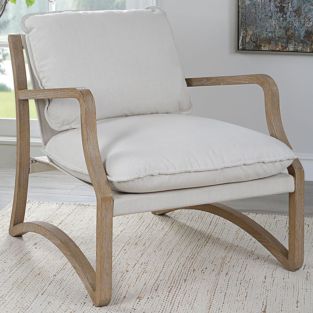 Uttermost Melora Accent Chair in Natural Linen, , large