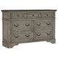 Ashley Lodenbay 7 Drawer Dresser with Mirror in Antiqued Gray and Walnut Brown, , large
