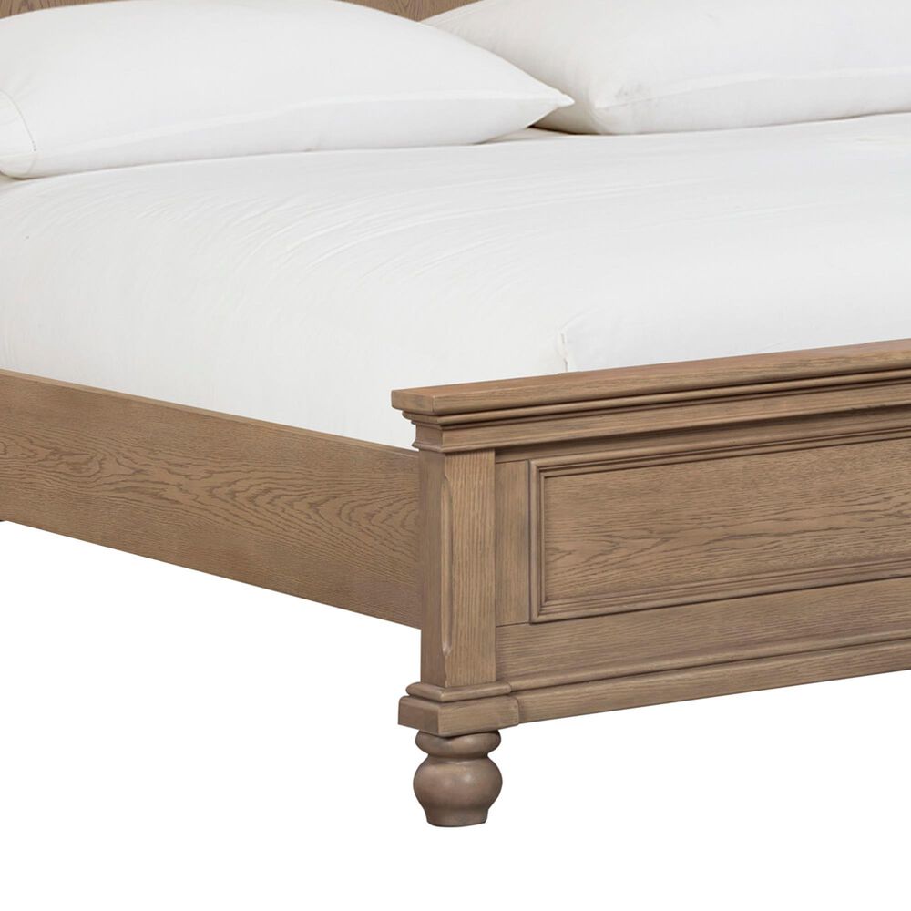 Riva Ridge Oxford King Panel Bed in Tan with USB Ports, , large
