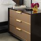Schnadig Triple Wrap 3-Drawer Nightstand in Dark Chocolate and Champagne Gold, , large