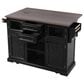 HOMLUX 54.9" Kitchen Island with Drop Leaf in Black and Brown, , large
