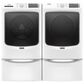 Maytag 4.8 Cu. Ft. Front Load Washer and 7.3 Cu. Ft. Electric Dryer Laundry Pair with Pedestal in White, , large