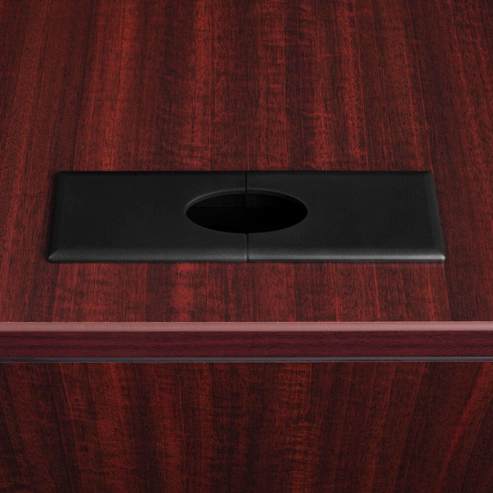 Regency Global Sourcing Legacy 71&quot; Single Pedestal L-Desk with Return in Mahogany, , large