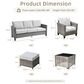 HOMLUX 6-Piece Outdoor Sofa Set in Grey, , large
