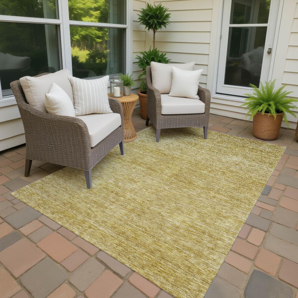 Dalyn Rug Company Soft Essentials Solid Gold 5' x 7'6" Indoor/Outdoor Area Rug, , large
