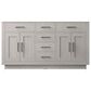 Lexora Home Abbey 60" Double Bathroom Vanity in White Oak with 2 cm White Quartz Top and Rectangular Sinks, , large