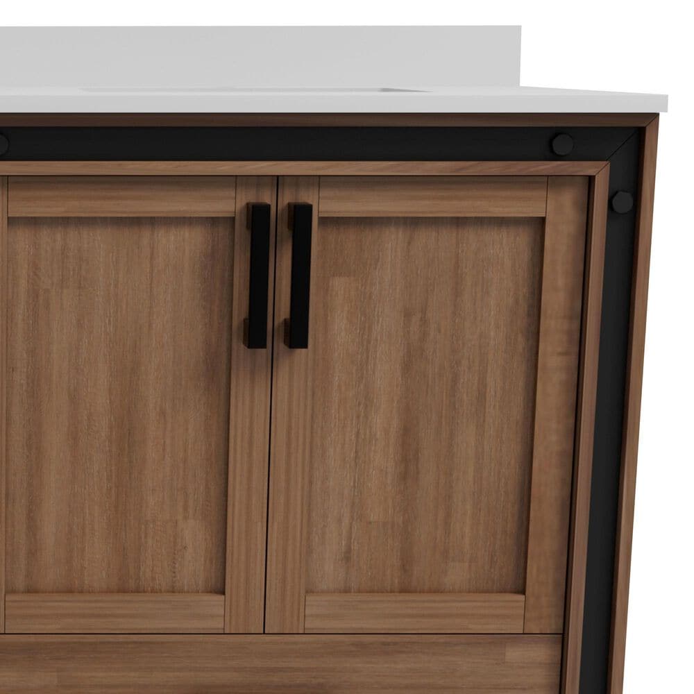 Lexora Home Ziva 60" Double Bathroom Vanity in Rustic Barnwood with 2 cm White Quartz Top and Rectangular Sinks, , large