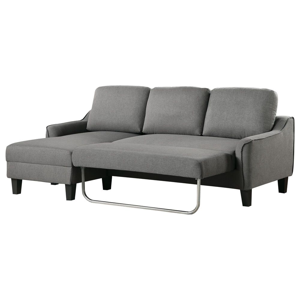OSP Home Lester 1-Piece Stationary Sleeper Sofa Chaise in Grey, , large