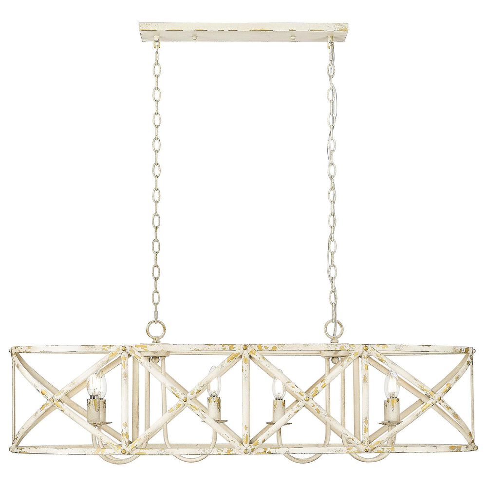 Golden Lighting Alcott 8-Light Linear Pendant in Antique Ivory and Gold, , large