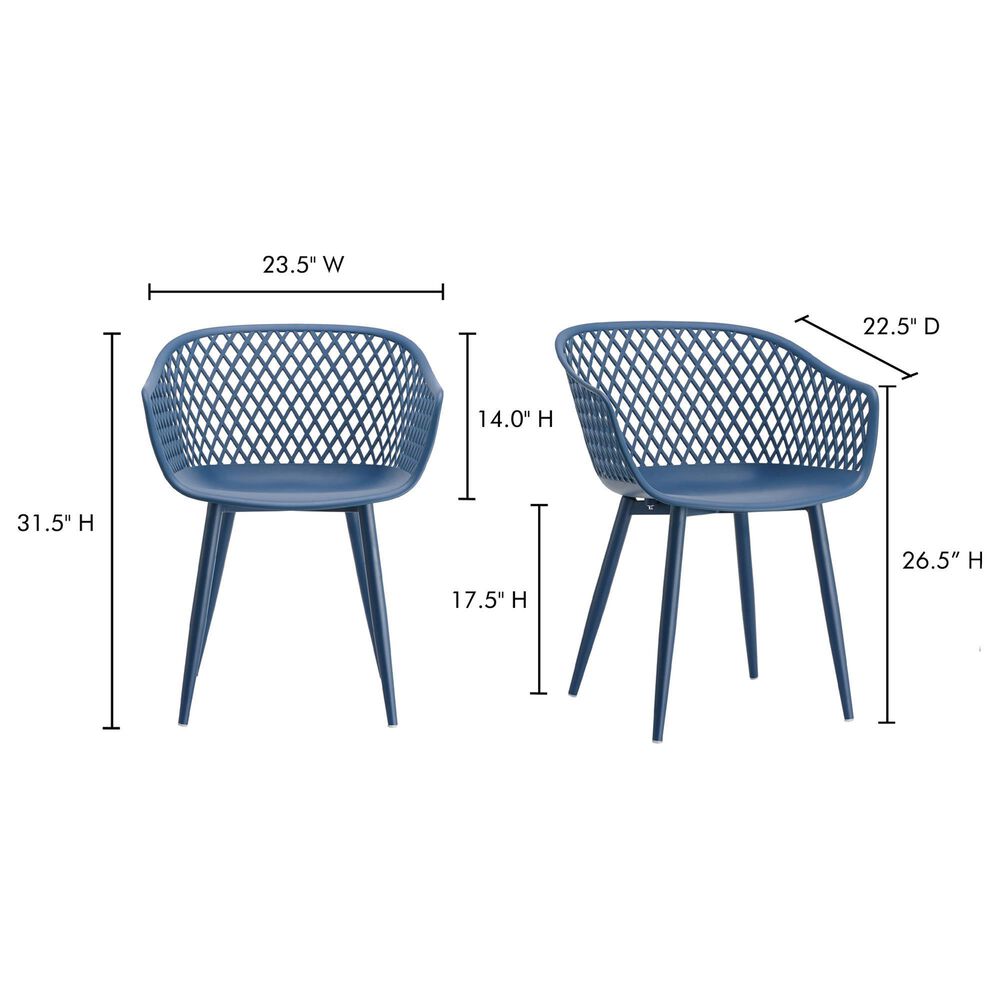 Moe&#39;s Home Collection Piazza Patio Chair in Blue &#40;Set of 2&#41;, , large