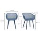 Moe"s Home Collection Piazza Patio Chair in Blue (Set of 2), , large