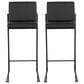 Lumisource Fuji Stackable Barstool with Black Faux Leather Cushion in Black (Set of 2), , large