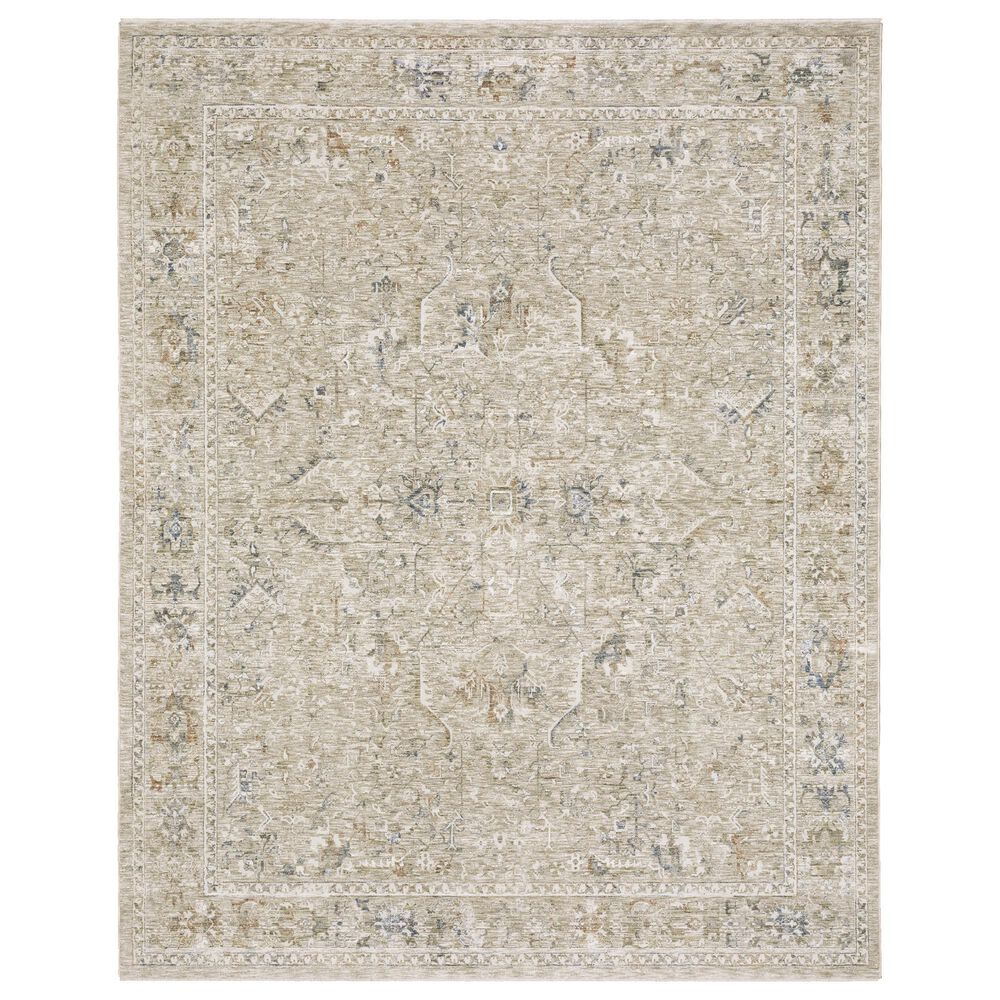Oriental Weavers Avalon Oriental Beige and Blue 9"10" x 12"10" Area Rug, , large