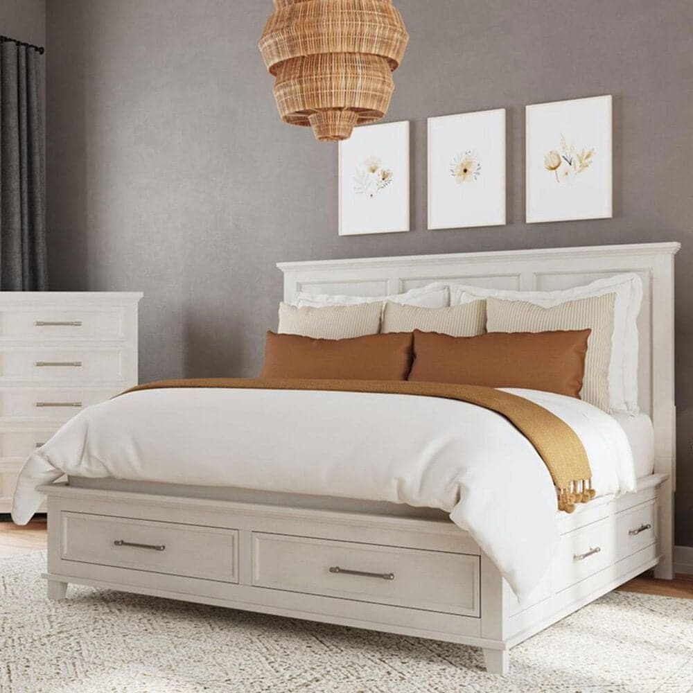 Mayberry Hill Canterbury King Storage Bed in Ivory, , large