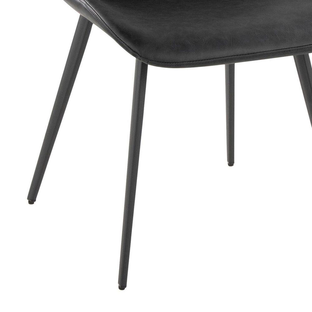 Lumisource Outlaw Side Chair with Black and Grey Cushion in Black &#40;Set of 2&#41;, , large