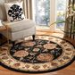Safavieh Lyndhurst LNH555 5"3" Round Black and Ivory Area Rug, , large