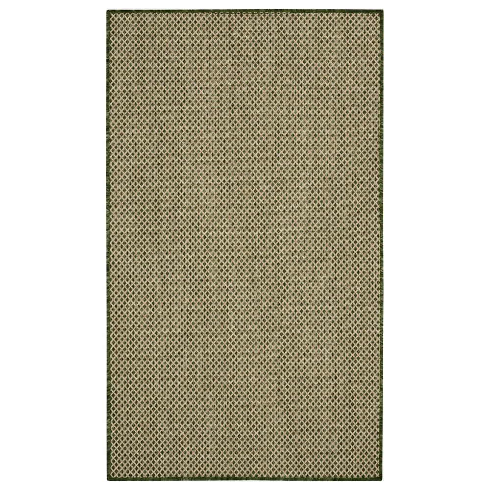 Nourison Courtyard Green 3" x 5" Indoor/Outdoor Area Rug, , large