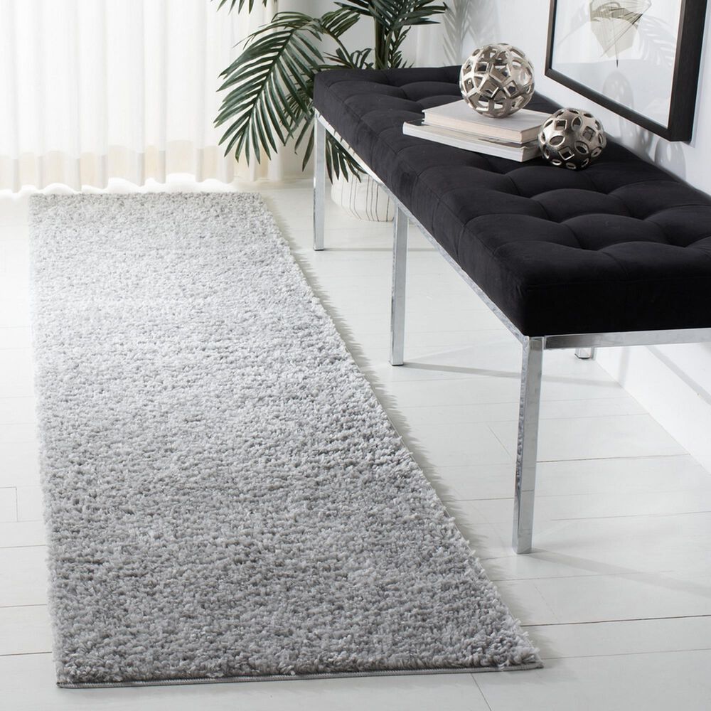 Safavieh August Shag AUG900G 2&#39;3&quot; x 8&#39; Silver Runner, , large