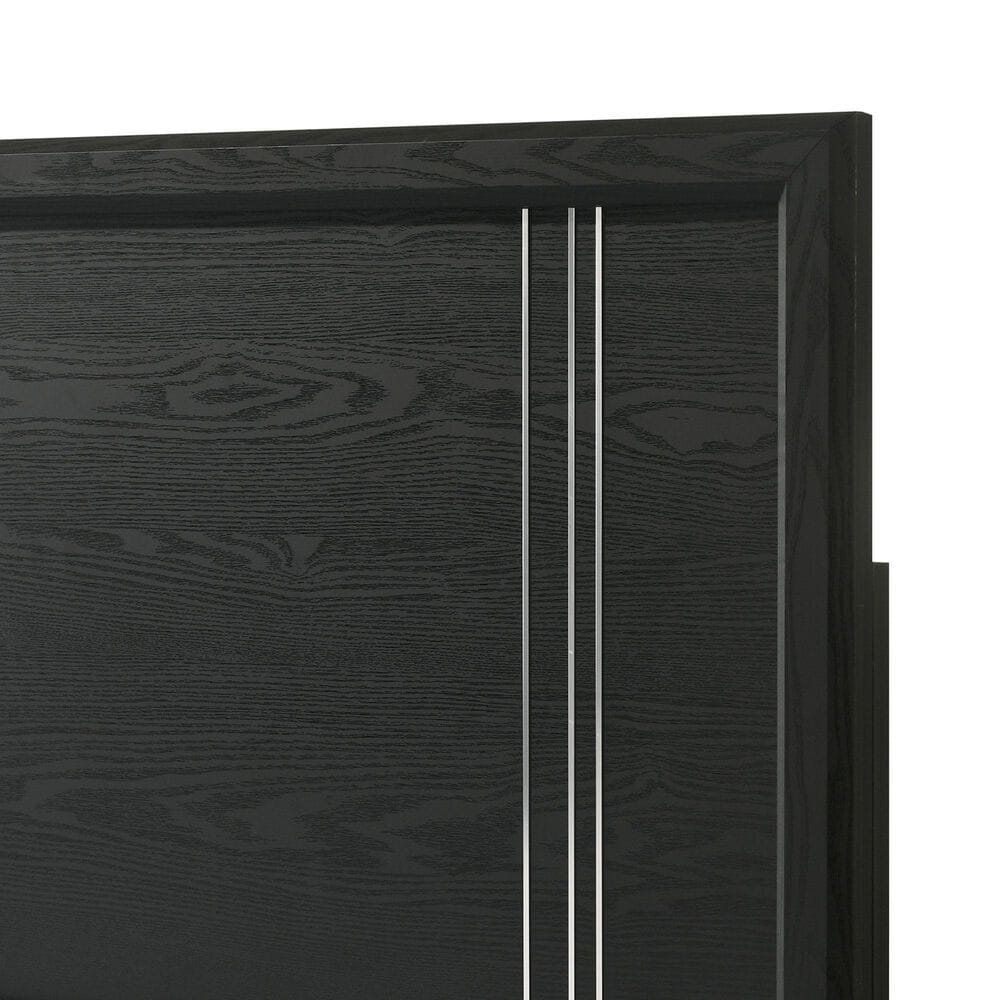 Crown Mark Charlie 4-Piece King Panel Bedroom Set in Charcoal, , large