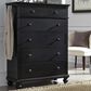 Riva Ridge Oxford 5-Drawer Chest in Black, , large