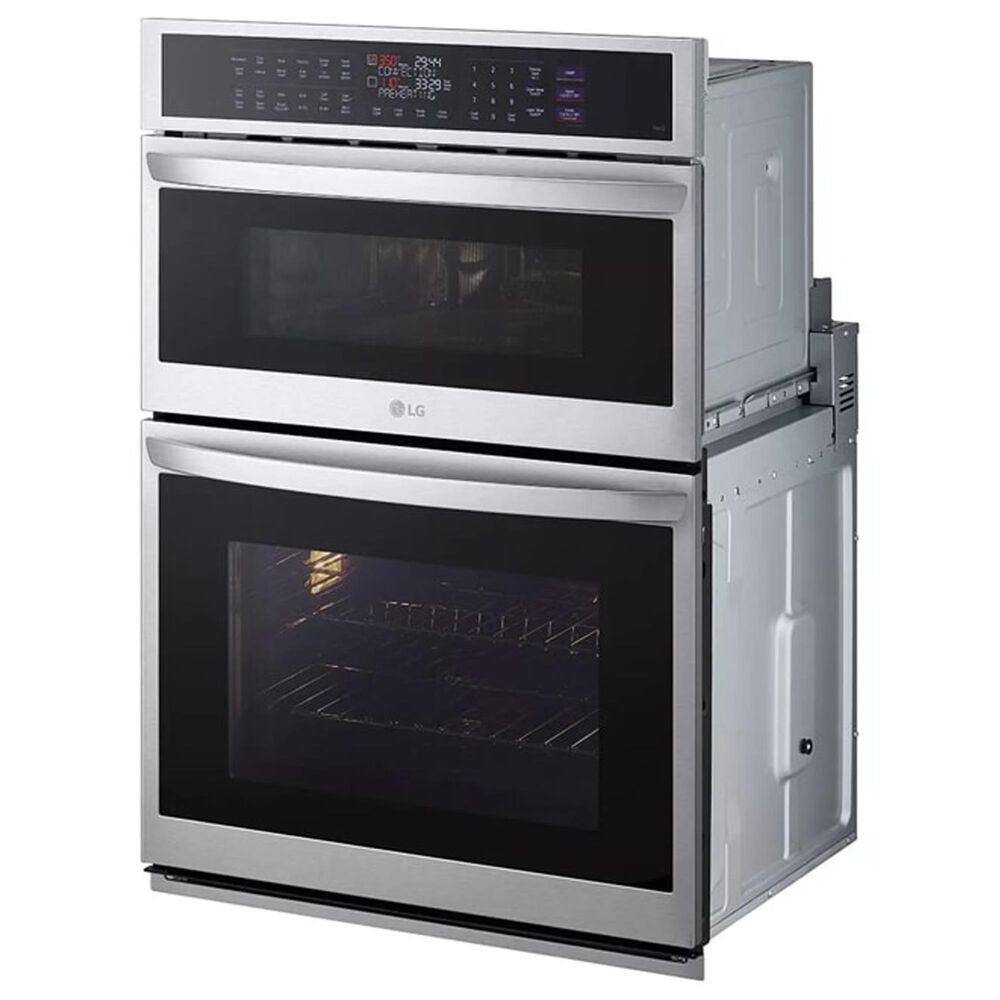 LG 2-Piece Kitchen Package with 9.4 Cu. Ft. Double Wall Oven and 30&quot; Electric Cooktop in Print Proof Stainless Steel and Black, , large