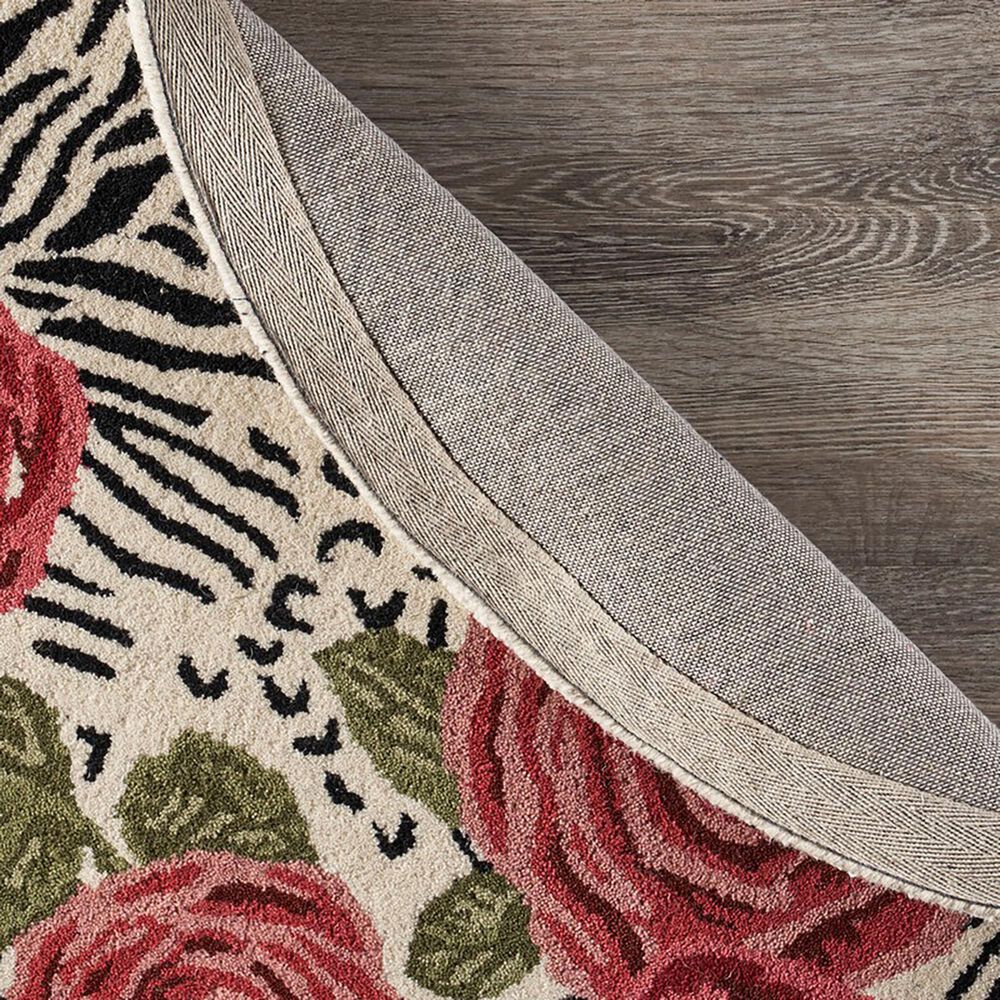 L&amp;R Resources Sinuous Rose Garden 4&#39; Round Multicolor Area Rug, , large