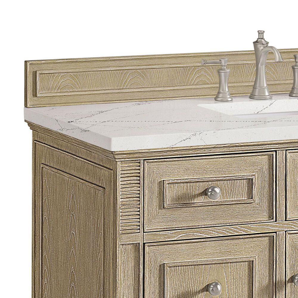 James Martin Vanities Lorelai 48&quot; Single Vanity with Whitewashed Oak with 3 cm Ethereal Noctis Quartz Top, , large