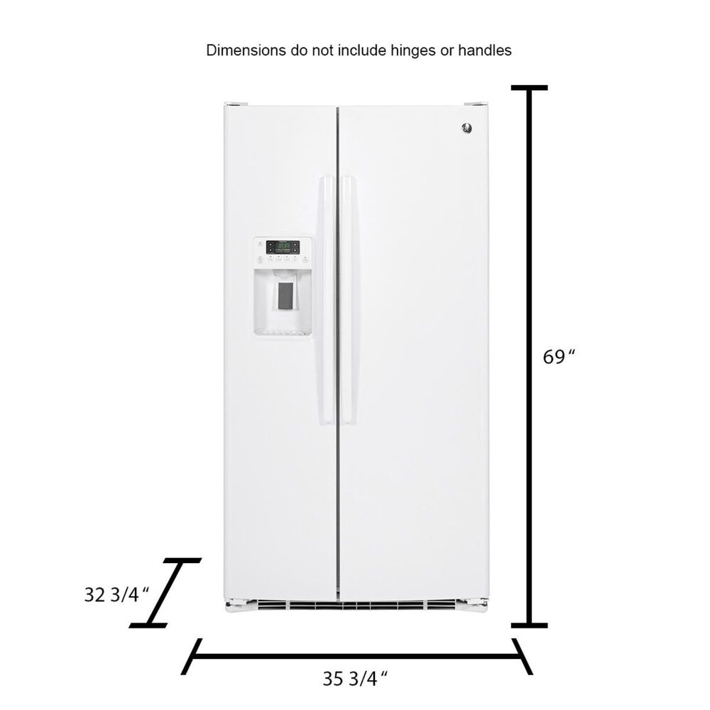 Ge Appliances 25 4 Cu Ft Side By Side Refrigerator Arctica Icemaker In White Nebraska Furniture Mart