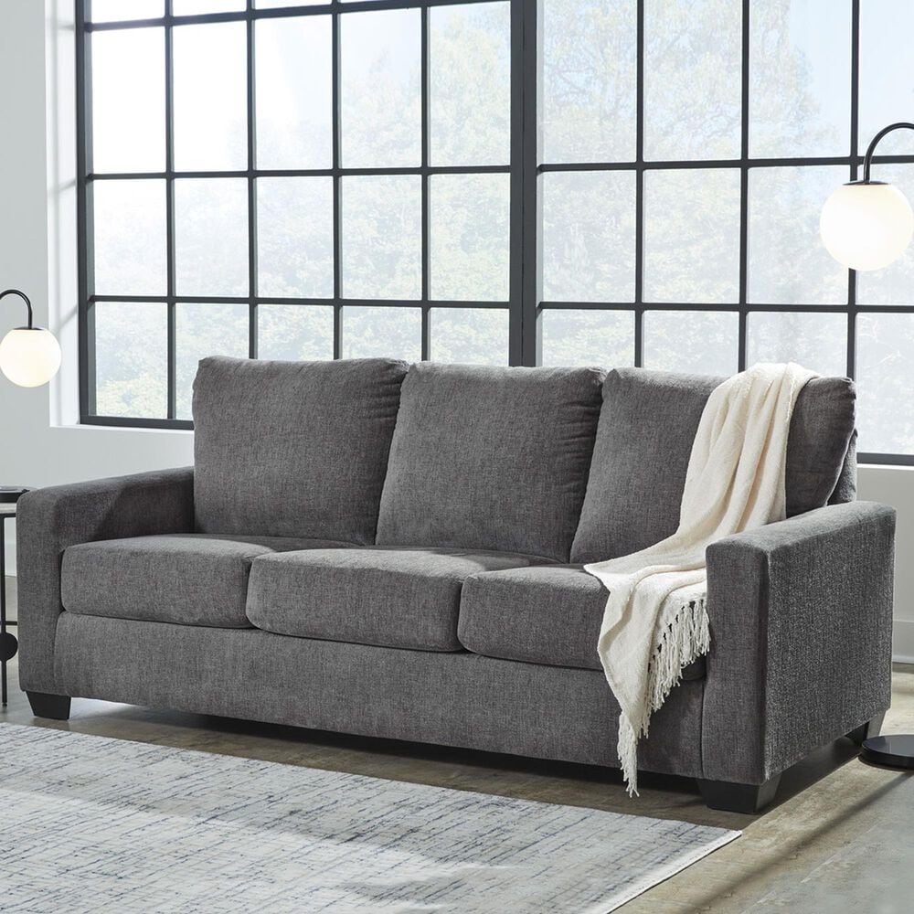 Ashley Rannis Stationary Queen Sofa Sleeper in Pewter, , large