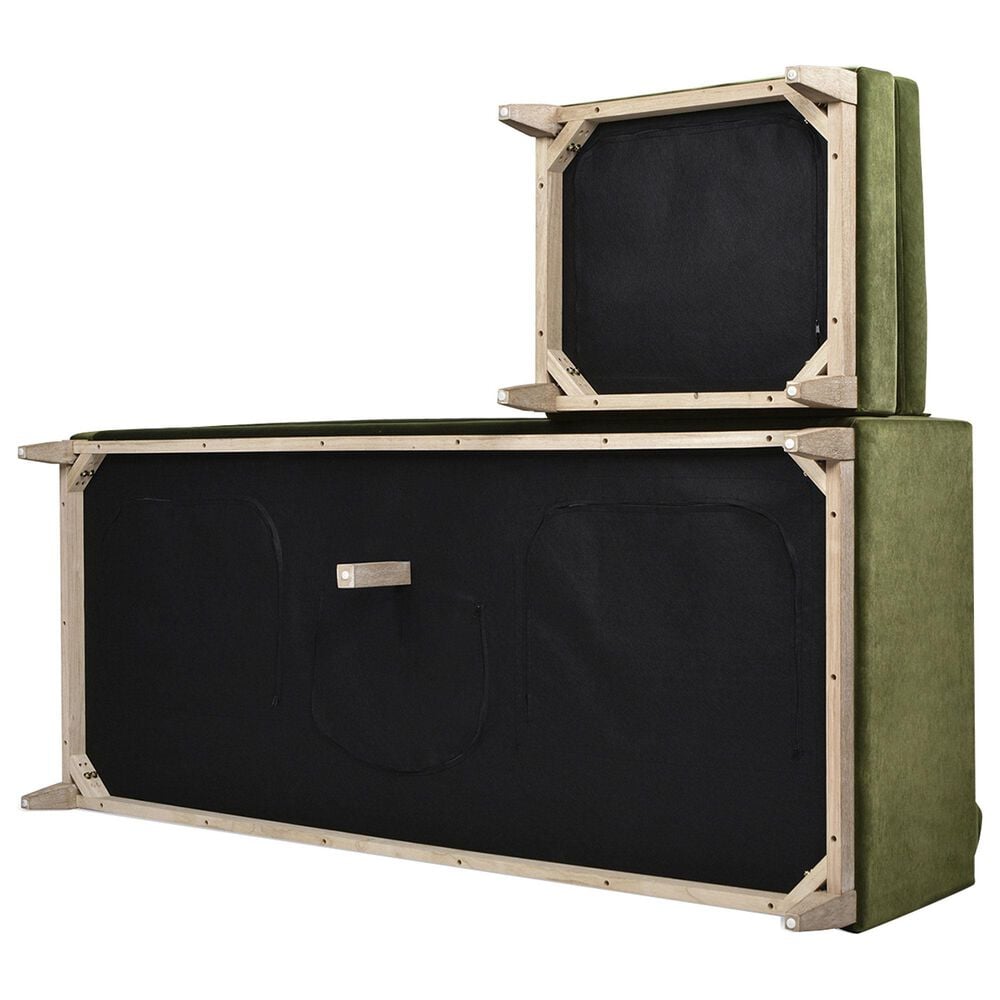 Jennifer Taylor Home Knox 2-Piece Stationary Reversible Sectional Sofa in Olive Green Velvet, , large