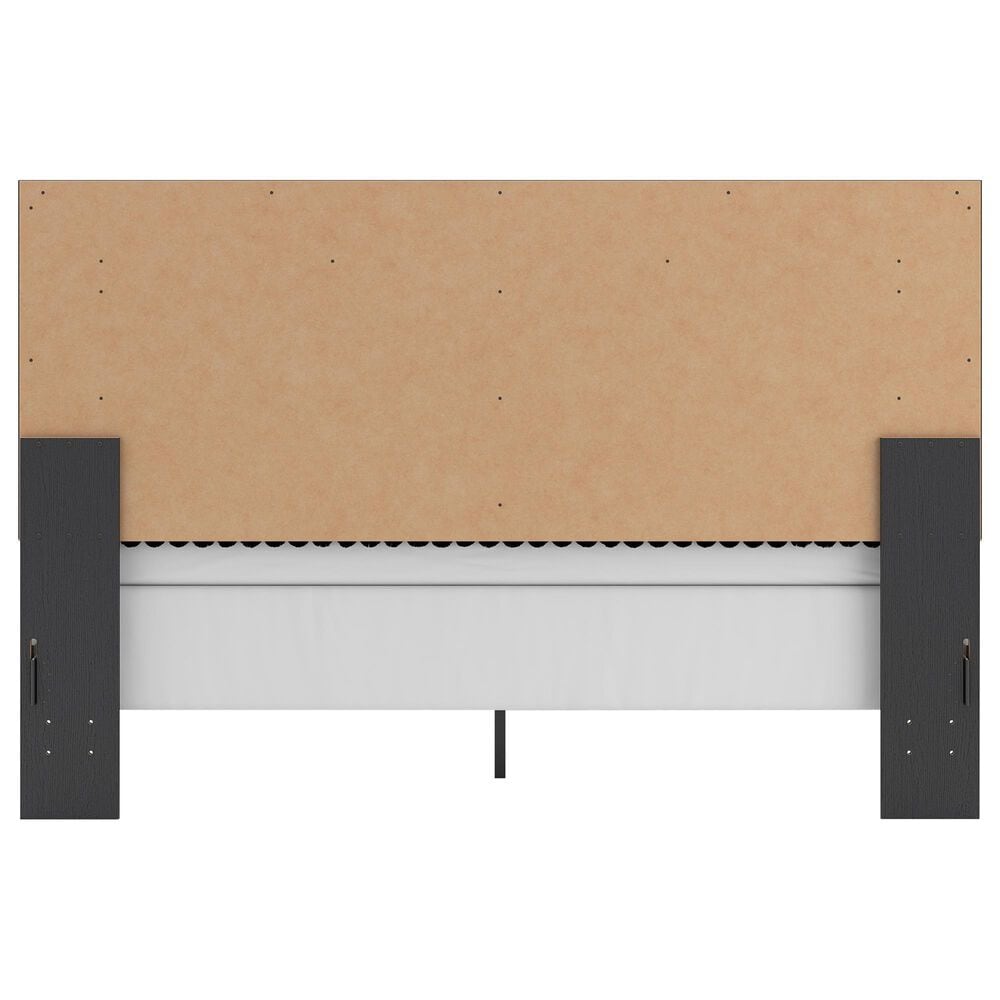 Ashley Zuraleus King Upholstered Panel Bed in Matte Black and Chrome, , large